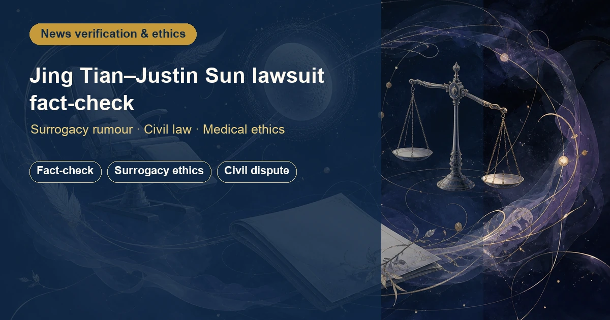 Jing Tian–Justin Sun Lawsuit Fact-Check: Surrogacy Rumours, Civil Law and Ethics