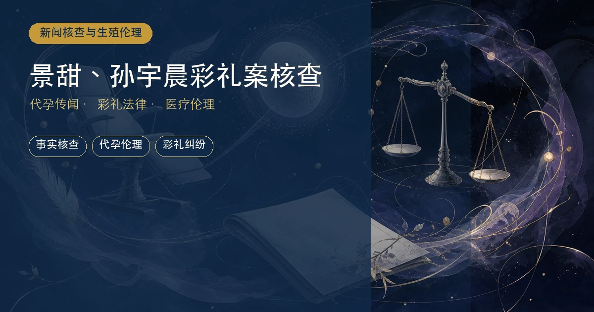 景甜、孙宇晨彩礼案核查：代孕传闻、法律焦点与伦理边界