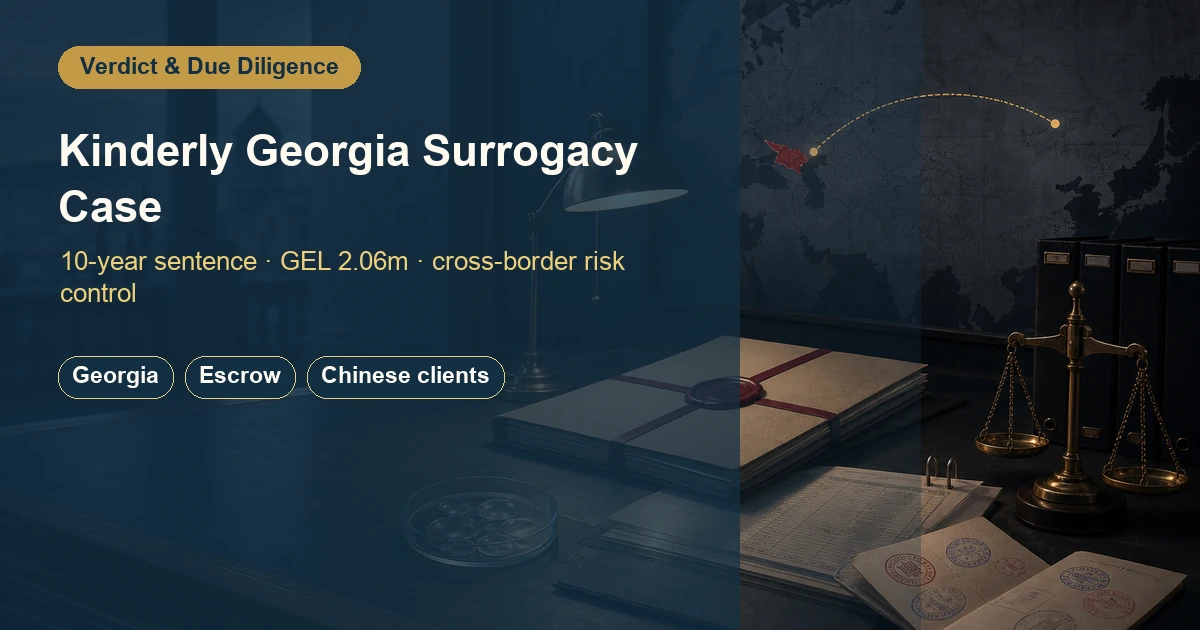The Kinderly Georgia Surrogacy Verdict: What a 10-Year Sentence Reveals About Cross-Border Fertility Risk