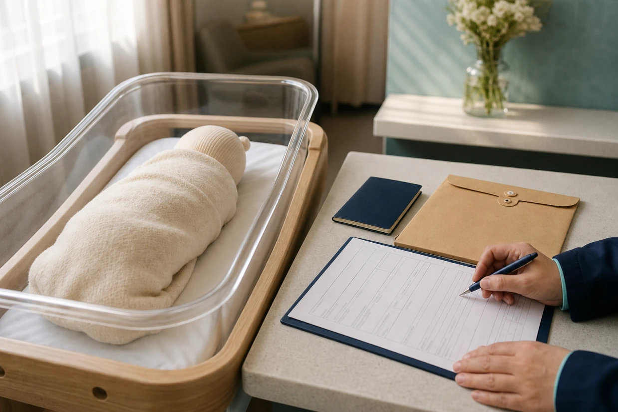 Concept image of newborn identity documentation