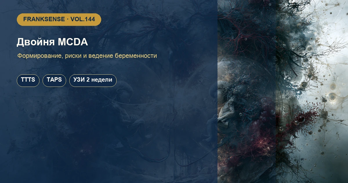 Монохориальная диамниотическая двойня (MCDA): формирование, риски и ведение беременности
