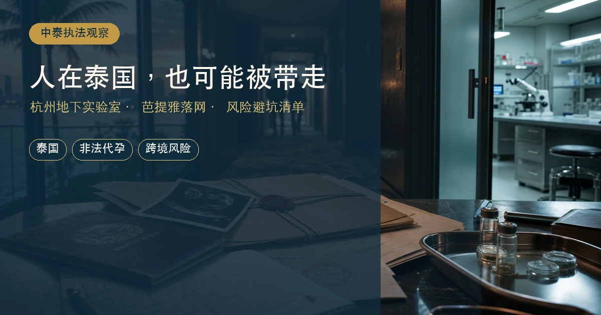 人在泰国，也可能被带走：杭州非法代孕案背后的跨境风险避坑指南