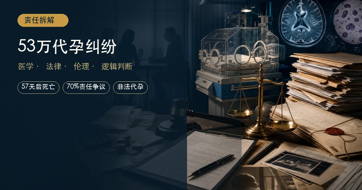 53万代孕费，孩子57天后死亡：医学、法律与伦理责任如何拆开看