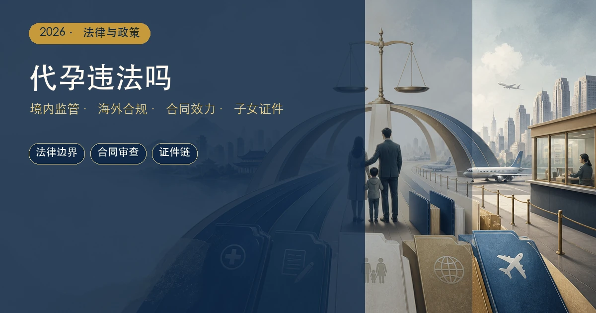代孕违法吗:中国法律、海外安排、合同效力与子女证件风险完整指南(2026)