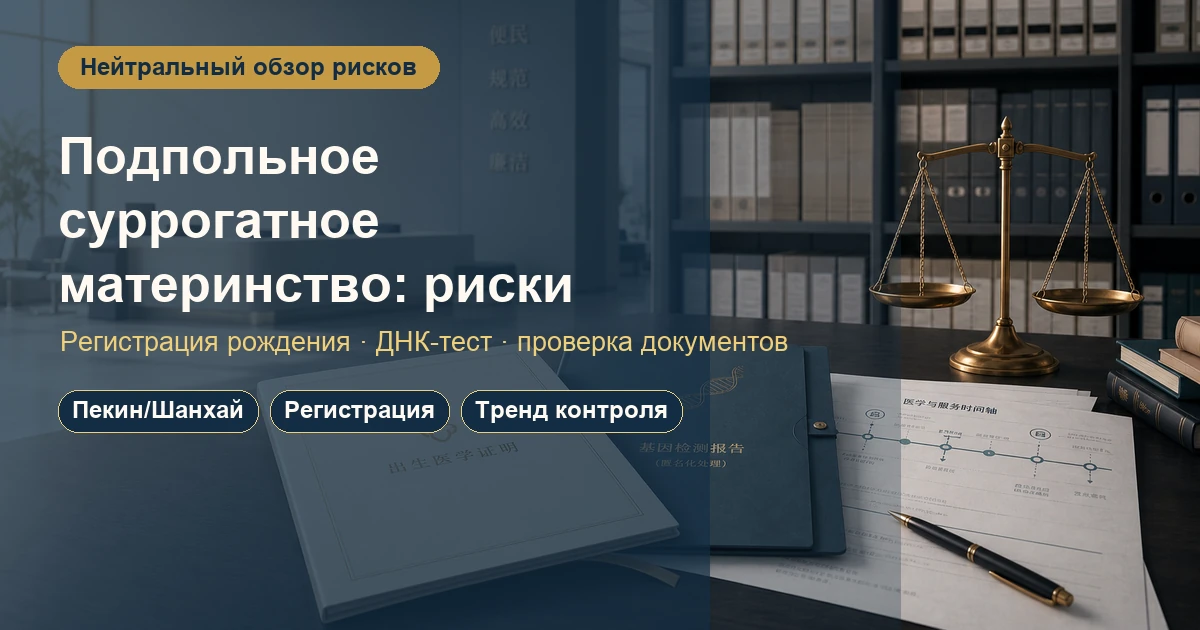 Куда движется подпольное суррогатное материнство: нейтральный анализ рисков после ужесточения проверки регистрации рождения в Пекине и Шанхае