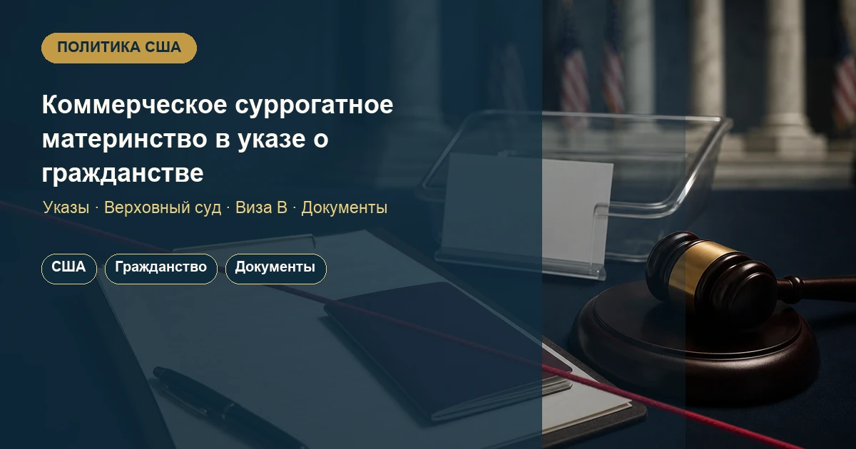 США включили коммерческое суррогатное материнство в ограничение гражданства по рождению: риски для китайских семей