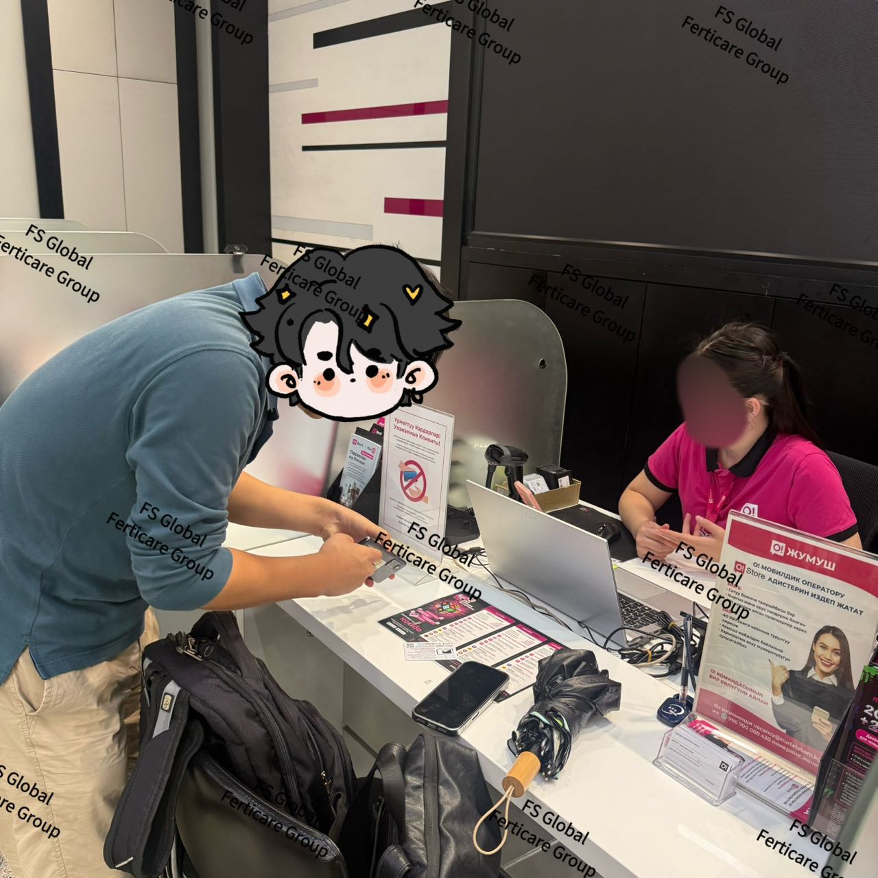 客户抵达后在机场服务柜台办理所需事项。