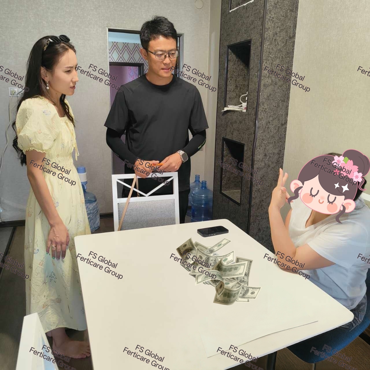 工作人员协助确认结算与交接内容。