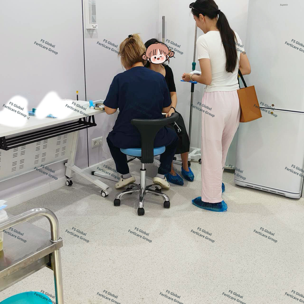 Clinical staff complete the scheduled procedure.