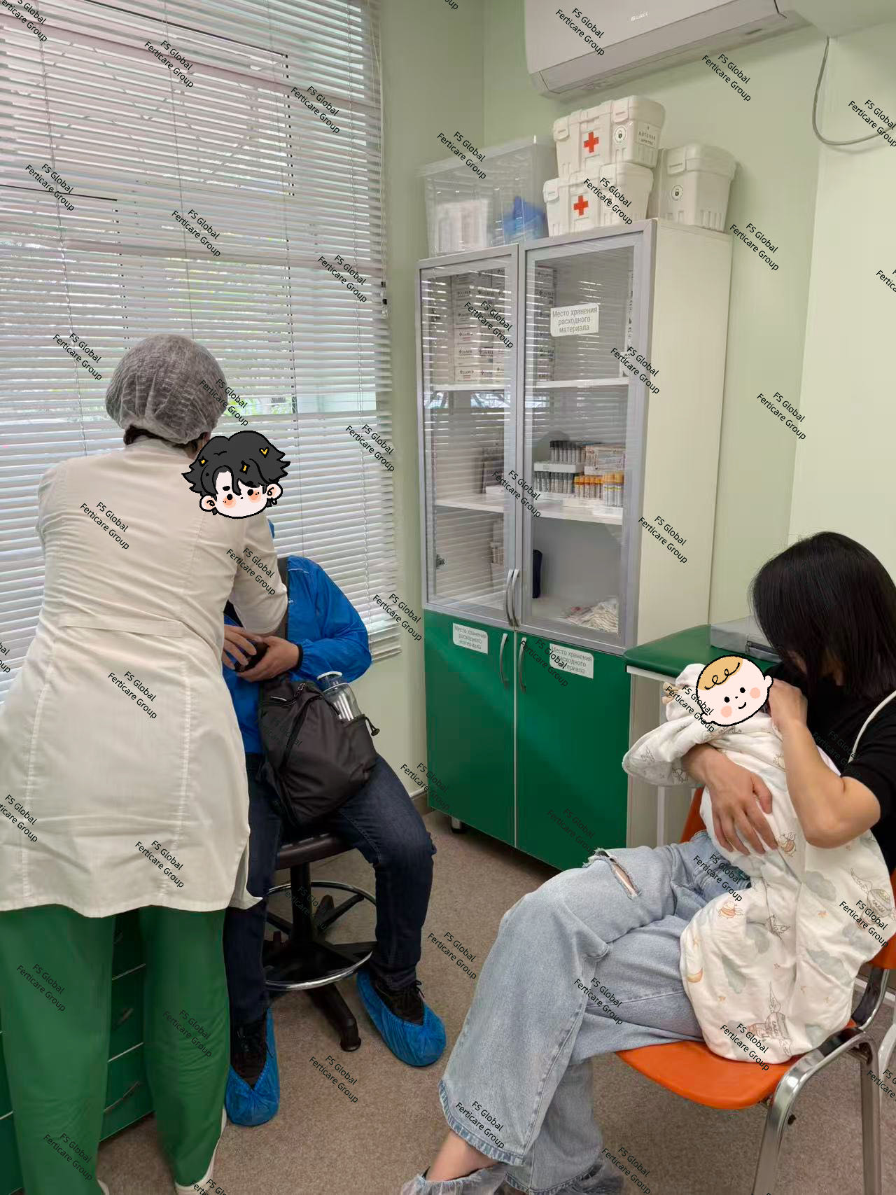Provider staff collect an oral swab from the client.