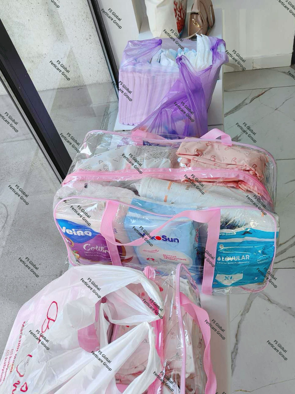The prepared hospital bag.