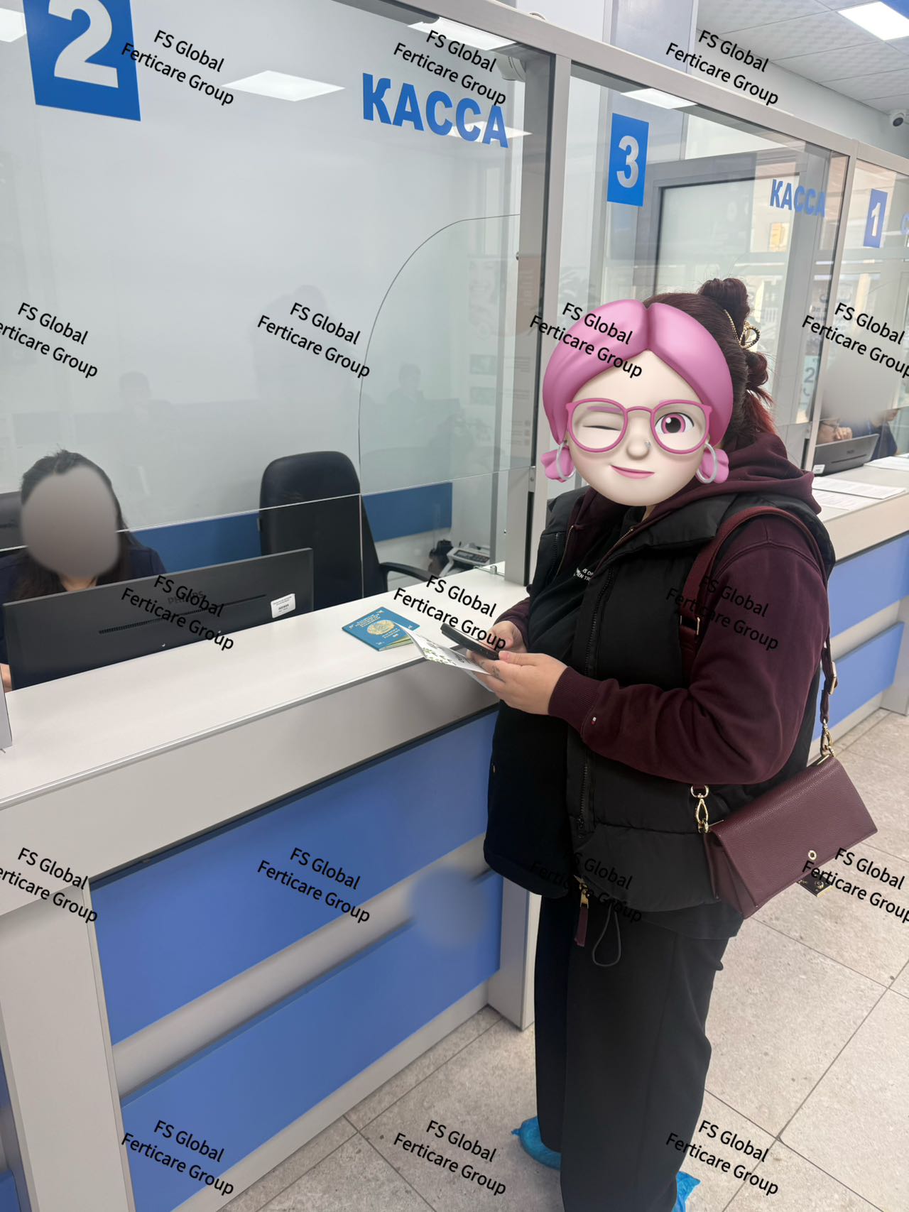在医院窗口办理手续。