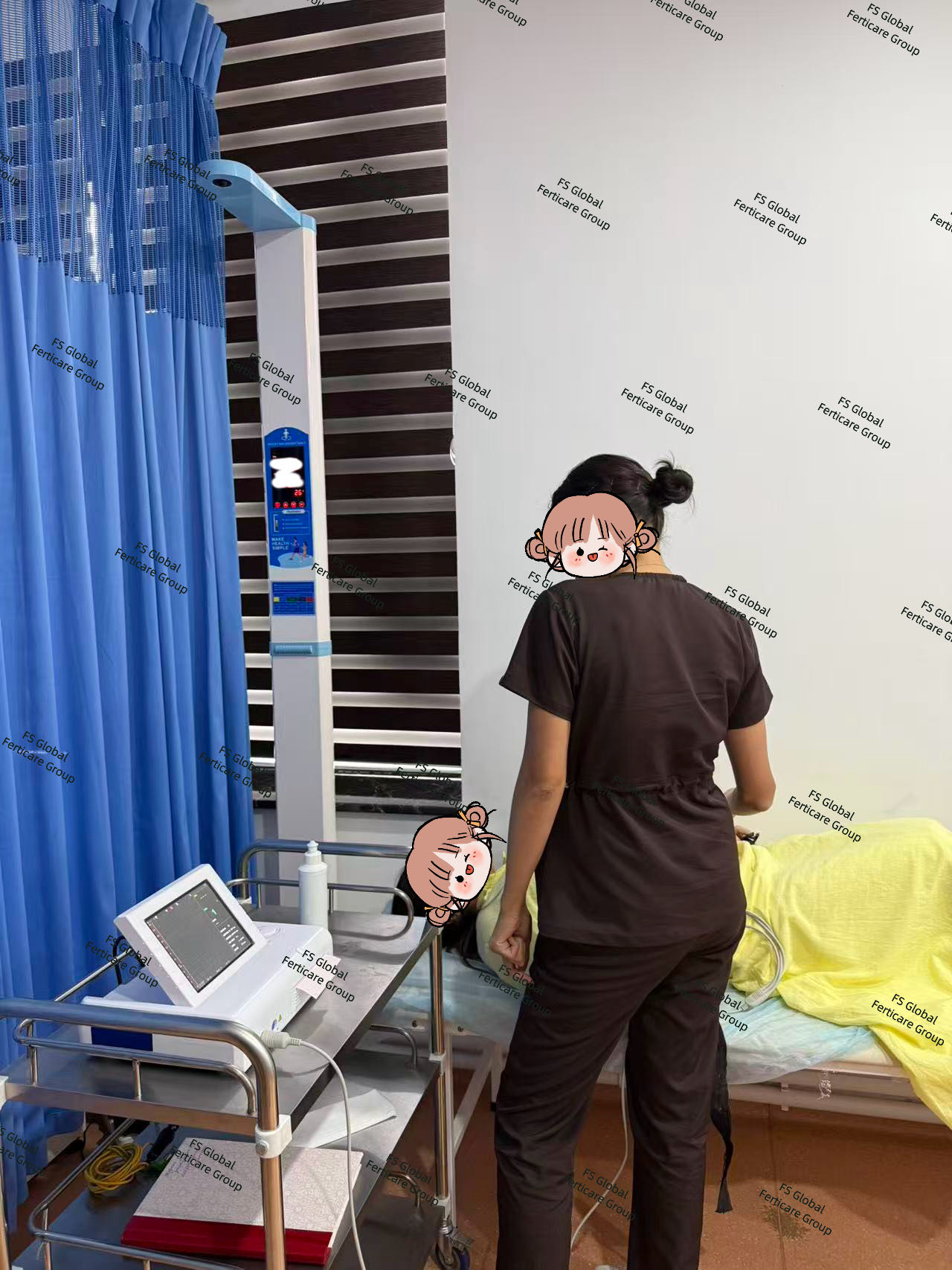 The physician completes the day's assessment.